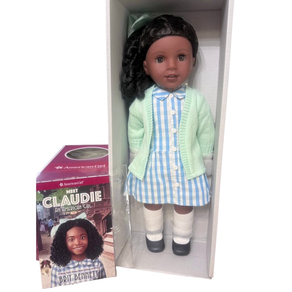 American Girl Doll Claudie Wells Meet Outfit Shoes Socks Bow Book 1920s History